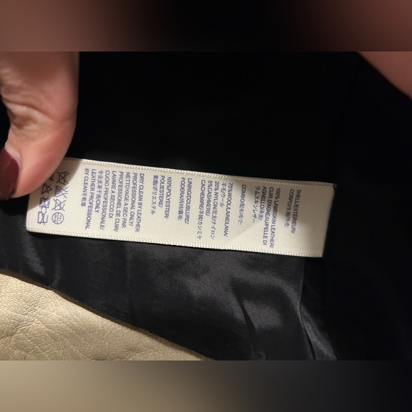 Rebecca Minkoff Ivory and black Leather jacket with detachable sleeves - Picture 3 of 7